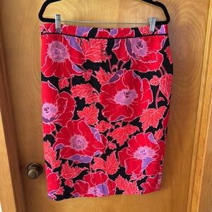 Floral Red and Purple Women's Skirt